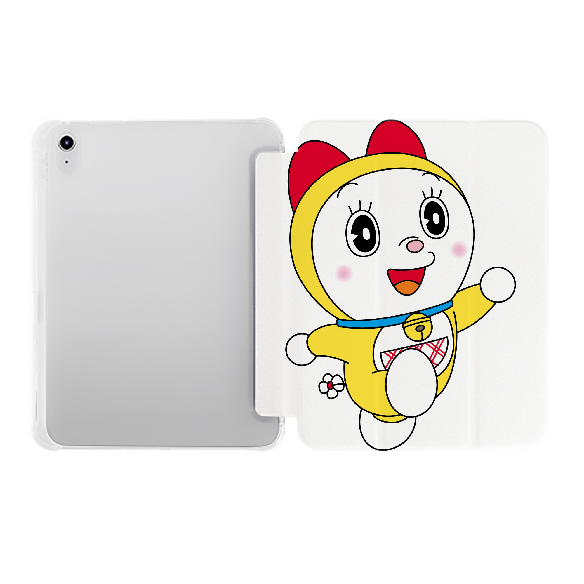 （画像用） ドラえもん ドラミ Doraemon Dorami IPad ケース ペン収納付き 三つ折りスタンド PUレザー×シリコン 対応機種9.5/10.5/10.9インチ